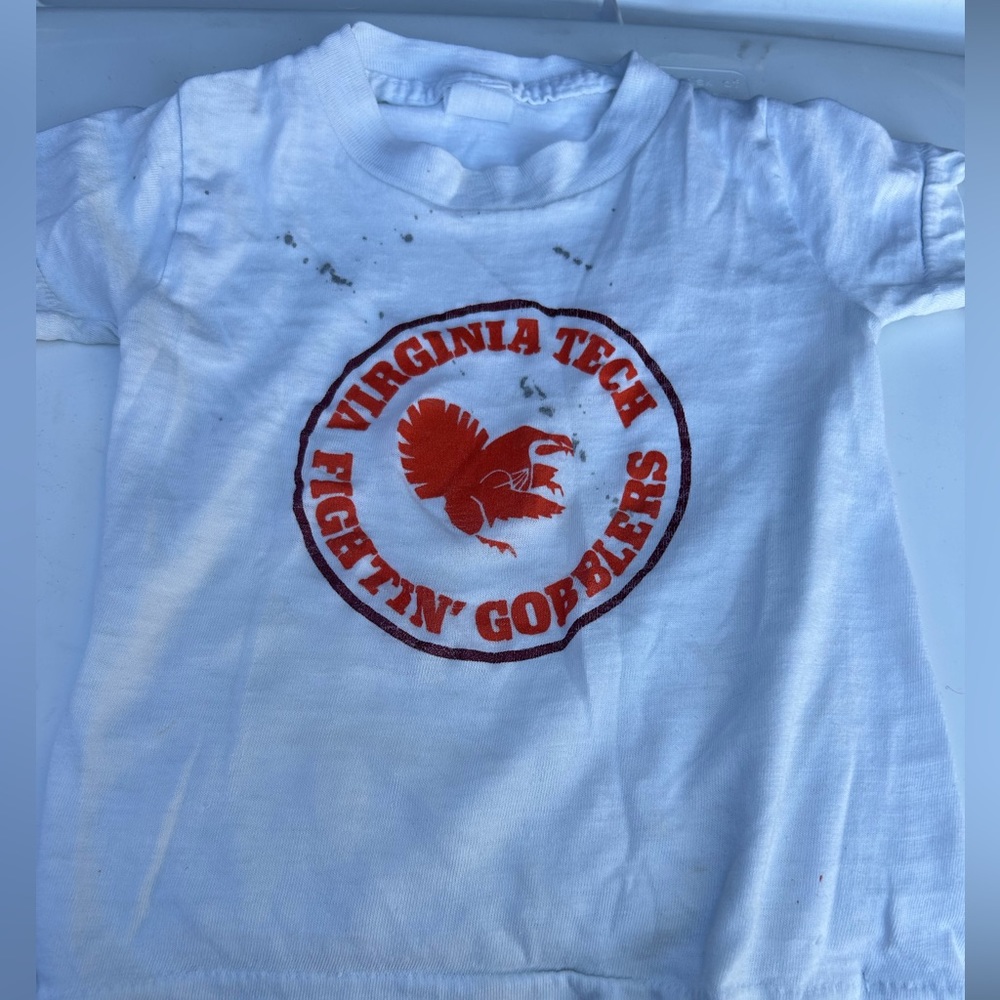 Vintage Virginia Tech 18 month tshirt paint splattered
